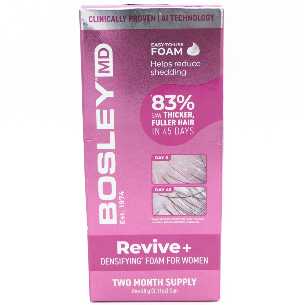 Bosley MD Revive+ Densifying Foam For Women's Hair Two Month Supply 2.11 oz Can